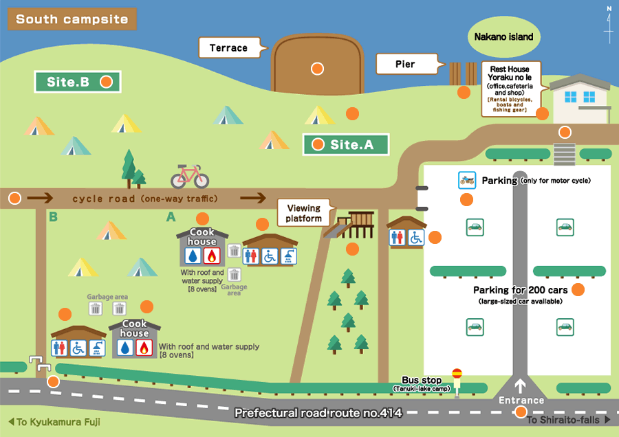 Map of South side campsite