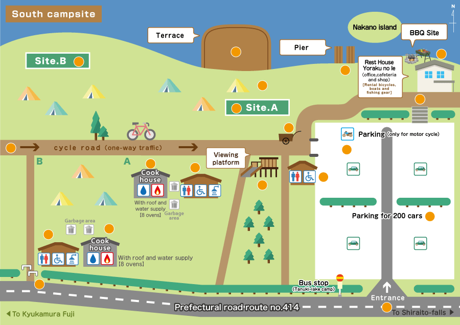 Map of South side campsite